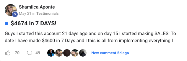 Shamilca Aponte – $4,674 in 7 days - Digital Wealth Academy Reviews -