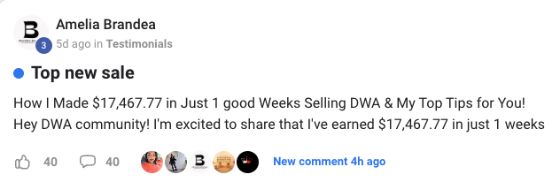 Amelia Brandea – $17,467 in one week - Digital Wealth Academy Reviews -