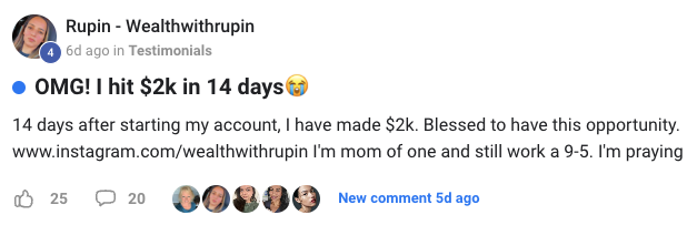 Rupin – $2K in 14 days - Digital Wealth Academy Reviews -