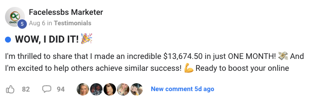 Facelessbs Marketer – $13,674 in one month - Digital Wealth Academy Reviews -