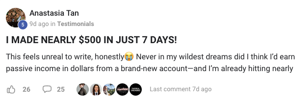 Anastasia Tan – Nearly $500 in 7 days - Digital Wealth Academy Reviews -