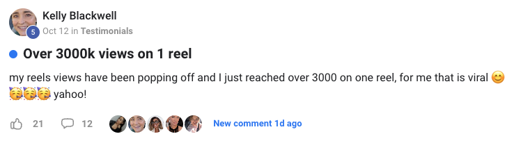 Kelly Blackwell – 3,000+ views on one reel